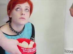 Brunette teen sauna Cummie the Painal Cum Cat