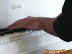 Fancy rich girl enjoys sex outdoors