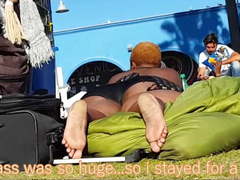 HOMELESS SSBBW AFRICAN LADY WITH HUGE ASS LYING DOWN TEASER