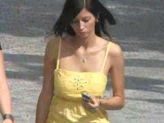 Braless bouncing boobs