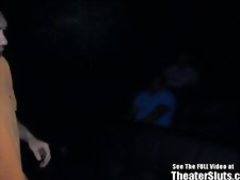 Hot Latina Giggles Gangbang Porn Theater Cum Blast!